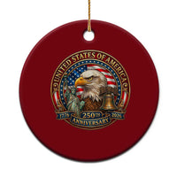 USA 250th Anniversary Emblem 1776 2026 Ceramic Ornament Patriotic Seal with Bald Eagle Liberty Bell Statue of Liberty
