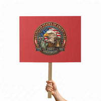 USA 250th Anniversary Emblem 1776 2026 Protest Sign Patriotic Seal with Bald Eagle Liberty Bell Statue of Liberty
