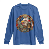 USA 250th Anniversary Emblem 1776 2026 Long Sleeve Shirt Patriotic Seal with Bald Eagle Liberty Bell Statue of Liberty