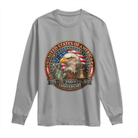 USA 250th Anniversary Emblem 1776 2026 Long Sleeve Shirt Patriotic Seal with Bald Eagle Liberty Bell Statue of Liberty