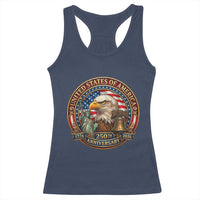 USA 250th Anniversary Emblem 1776 2026 Racerback Tank Top Patriotic Seal with Bald Eagle Liberty Bell Statue of Liberty
