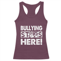 Pink Shirt Day Racerback Tank Top Bullying Stops Here Stand Up To Bullies
