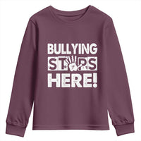 Pink Shirt Day Youth Sweatshirt Bullying Stops Here Stand Up To Bullies