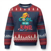 Pink Shirt Day Ugly Christmas Sweater It's Cool To Be Kind Anti Bullying Choose Kindness - Wonder Print Shop