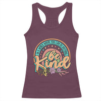 Pink Shirt Day Racerback Tank Top In A World Where You Can Be Anything Be Kind Rainbow Choose Kindness