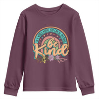 Pink Shirt Day Youth Sweatshirt In A World Where You Can Be Anything Be Kind Rainbow Choose Kindness