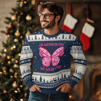 Pink Shirt Day Ugly Christmas Sweater On Wednesdays We Wear Pink Anti Bullying Butterfly - Wonder Print Shop