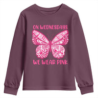 Pink Shirt Day Youth Sweatshirt On Wednesdays We Wear Pink Anti Bullying Butterfly