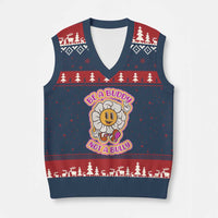 Pink Shirt Day V-Neck Knit Sweater Vest Be A Buddy Not A Bully Anti Bullying Funny Wordplay - Wonder Print Shop