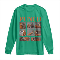 Cute Baby Monkey Punch with Plush Toy Graphic Long Sleeve Shirt