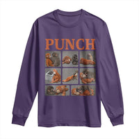 Cute Baby Monkey Punch with Plush Toy Graphic Long Sleeve Shirt