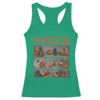 Cute Baby Monkey Punch with Plush Toy Graphic Racerback Tank Top