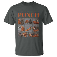 Cute Baby Monkey Punch with Plush Toy Graphic T Shirt