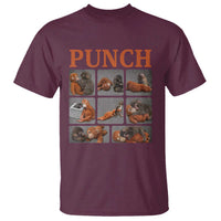 Cute Baby Monkey Punch with Plush Toy Graphic T Shirt