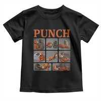 Cute Baby Monkey Punch with Plush Toy Graphic Toddler T Shirt