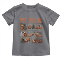 Cute Baby Monkey Punch with Plush Toy Graphic Toddler T Shirt