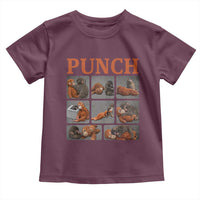 Cute Baby Monkey Punch with Plush Toy Graphic Toddler T Shirt