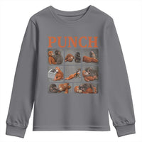 Cute Baby Monkey Punch with Plush Toy Graphic Youth Sweatshirt