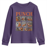 Cute Baby Monkey Punch with Plush Toy Graphic Youth Sweatshirt