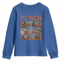 Cute Baby Monkey Punch with Plush Toy Graphic Youth Sweatshirt