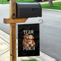 Team Punch Cute Baby Monkey Hugging Plush Toy Graphic Garden Flag