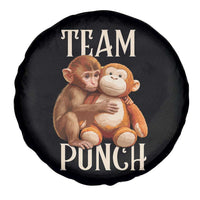 Team Punch Cute Baby Monkey Hugging Plush Toy Graphic Spare Tire Cover