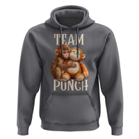 Team Punch Cute Baby Monkey Hugging Plush Toy Graphic Hoodie