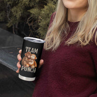 Team Punch Cute Baby Monkey Hugging Plush Toy Graphic Tumbler Cup