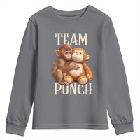 Team Punch Cute Baby Monkey Hugging Plush Toy Graphic Youth Sweatshirt