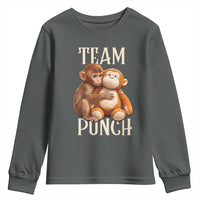 Team Punch Cute Baby Monkey Hugging Plush Toy Graphic Youth Sweatshirt