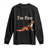 I’m Fine Funny Monkey Meme Long Sleeve Shirt Viral Punch Baby Monkey Relatable Cute Gift