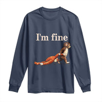 I’m Fine Funny Monkey Meme Long Sleeve Shirt Viral Punch Baby Monkey Relatable Cute Gift