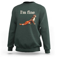 I’m Fine Funny Monkey Meme Sweatshirt Viral Punch Baby Monkey Relatable Cute Gift