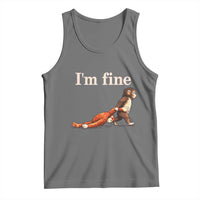 I’m Fine Funny Monkey Meme Tank Top Viral Punch Baby Monkey Relatable Cute Gift