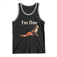 I’m Fine Funny Monkey Meme Tank Top Viral Punch Baby Monkey Relatable Cute Gift