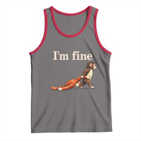 I’m Fine Funny Monkey Meme Tank Top Viral Punch Baby Monkey Relatable Cute Gift