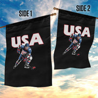 USA Ice Hockey Player Patriotic Graphic Garden Flag Red White and Blue American Sports Fan