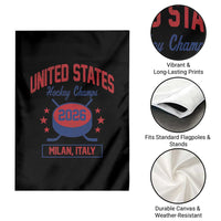 United States Hockey Champs 2026 Milan Italy Garden Flag Patriotic USA Gold Medal Winter Games Fan