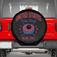 United States Hockey Champs 2026 Milan Italy Spare Tire Cover Patriotic USA Gold Medal Winter Games Fan