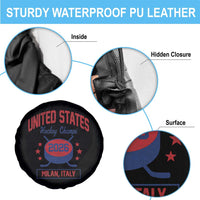 United States Hockey Champs 2026 Milan Italy Spare Tire Cover Patriotic USA Gold Medal Winter Games Fan