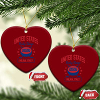 United States Hockey Champs 2026 Milan Italy Ceramic Ornament Patriotic USA Gold Medal Winter Games Fan