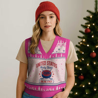 United States Hockey Champs 2026 Milan Italy V-Neck Knit Sweater Vest Patriotic USA Gold Medal Winter Games Fan