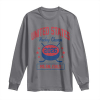 United States Hockey Champs 2026 Milan Italy Long Sleeve Shirt Patriotic USA Gold Medal Winter Games Fan
