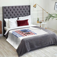 USA Gold Medal Hockey Patriotic American Flag Throw Blanket The Only Ice I Like Champions