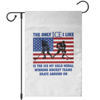 USA Gold Medal Hockey Patriotic American Flag Garden Flag The Only Ice I Like Champions
