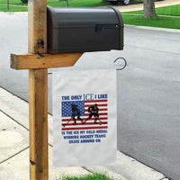 USA Gold Medal Hockey Patriotic American Flag Garden Flag The Only Ice I Like Champions