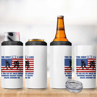 USA Gold Medal Hockey Patriotic American Flag 4 in 1 Can Cooler Tumbler The Only Ice I Like Champions
