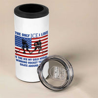 USA Gold Medal Hockey Patriotic American Flag 4 in 1 Can Cooler Tumbler The Only Ice I Like Champions