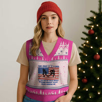 USA Gold Medal Hockey Patriotic American Flag V-Neck Knit Sweater Vest The Only Ice I Like Champions