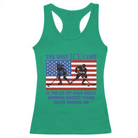 USA Gold Medal Hockey Patriotic American Flag Racerback Tank Top The Only Ice I Like Champions